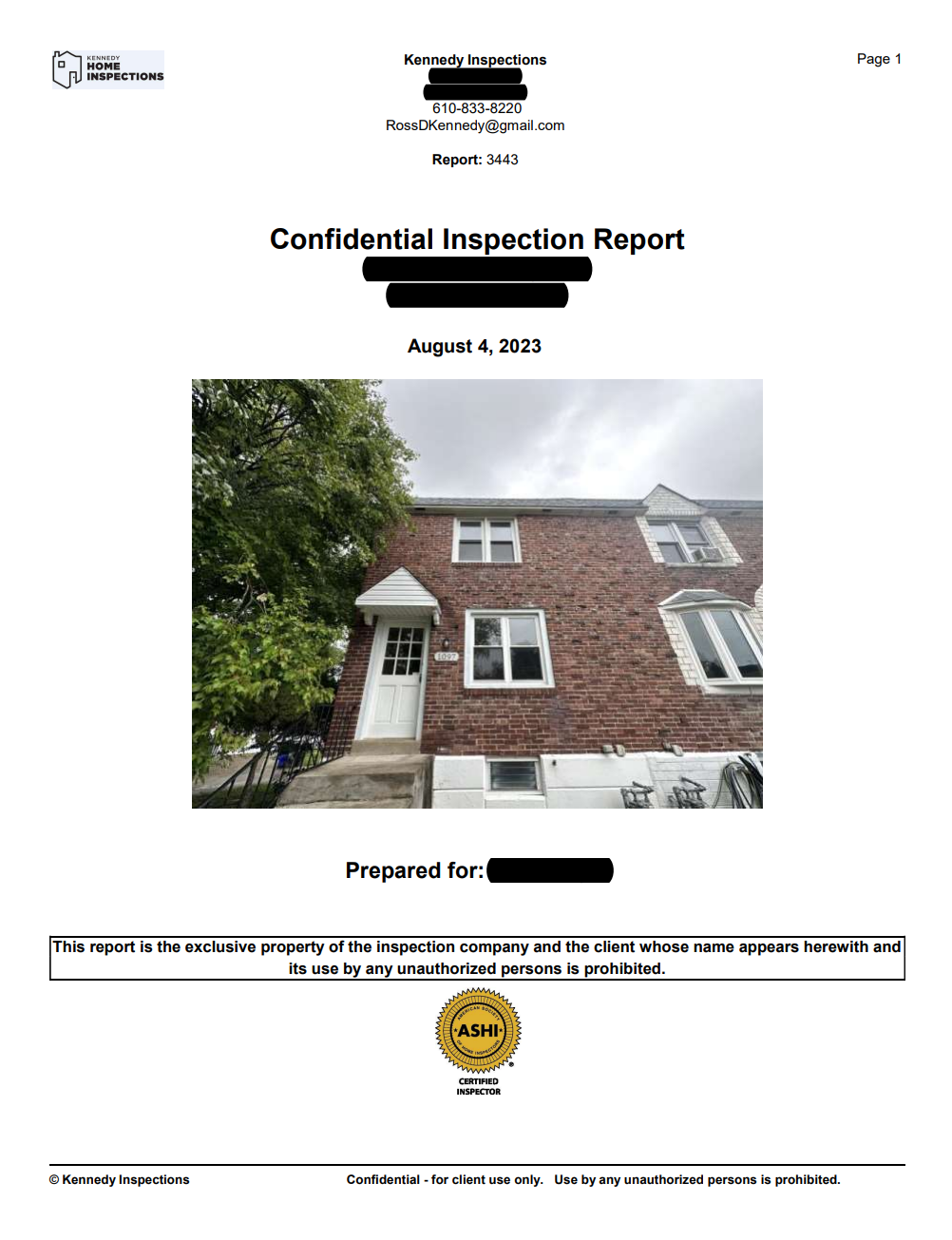 Inspection report form on a clipboard